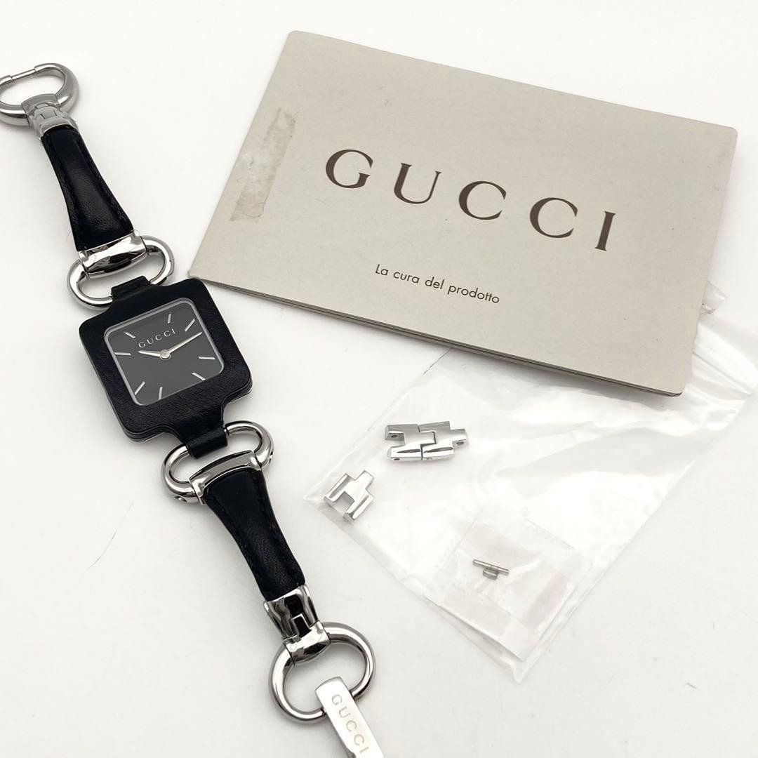 Gucci 130.5 Horsebit Quartz Watch Black Japan Excellent Condition 071702