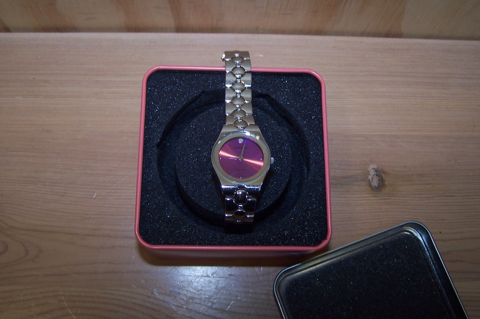 Fossil Arkitekt Watch Women’s Silver Iridescent Purple Rare FS-2884 NIB