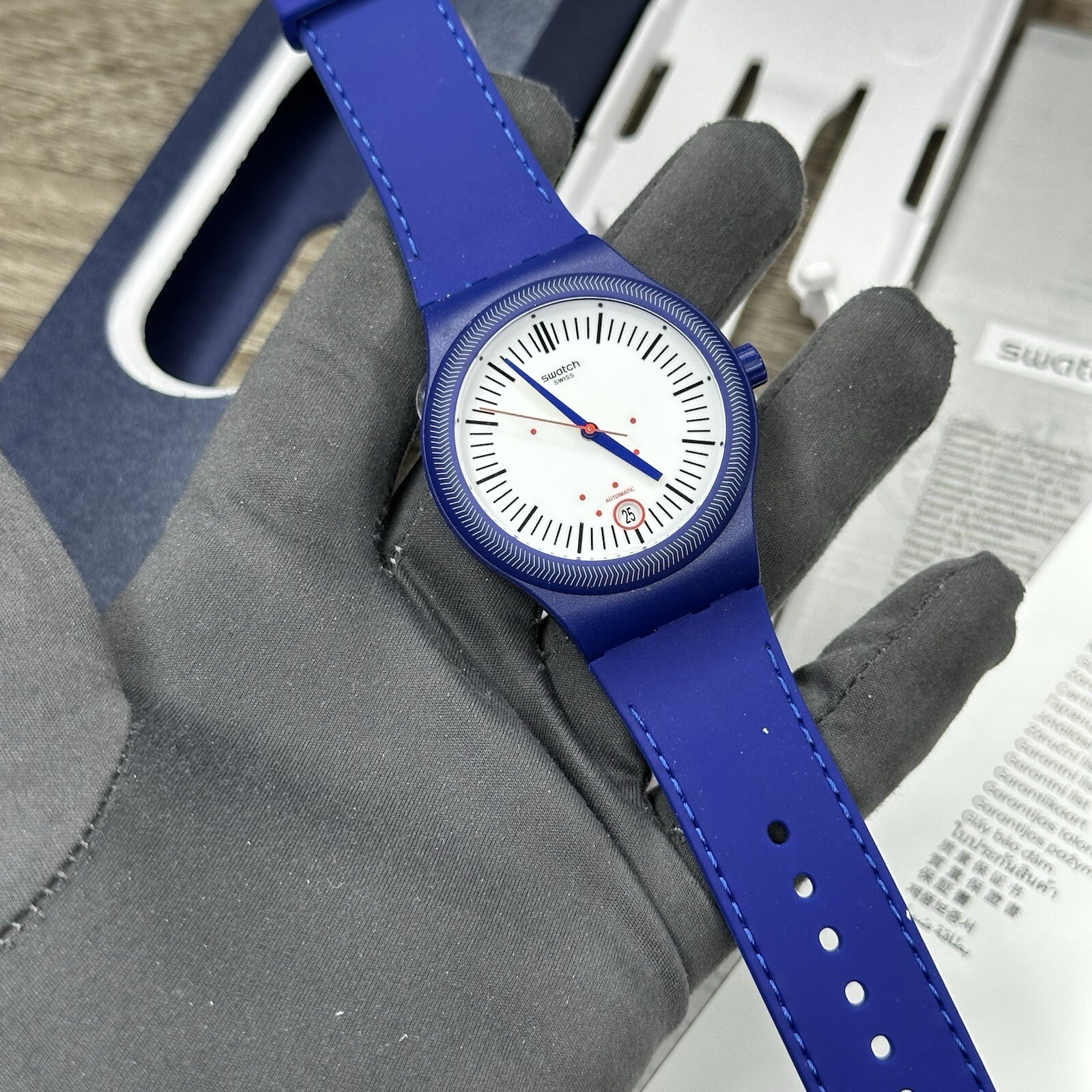 NEW✅AUTOMATIC✅ Swatch SISTEM-51 SISTEM GRID Blue Silicone Men’s Watch SUTN401