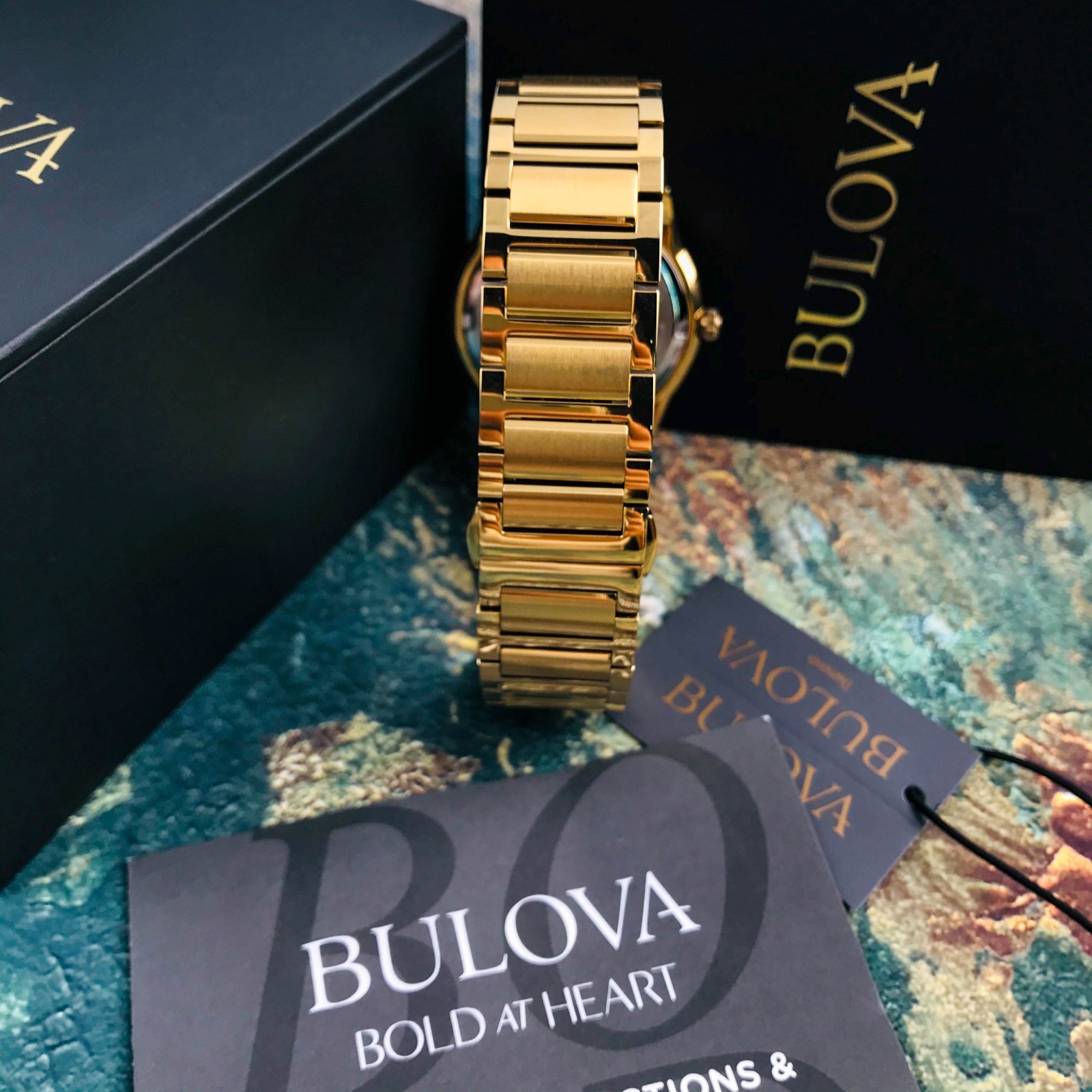 Bulova 97A183 Millennia Black Dial Gold-Tone Stainless Steel Men’s Watch 41mm