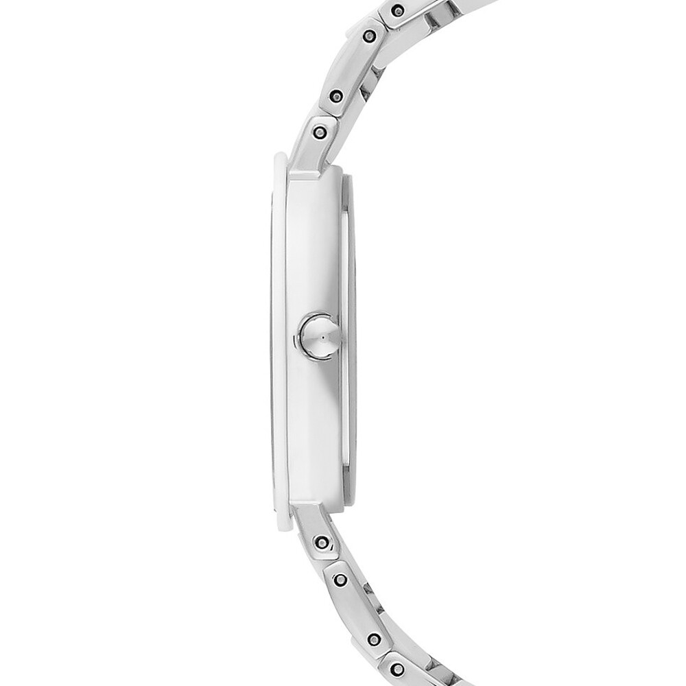 Bering Time White Stainless Steel & Ceramic Links Women’s Watch. 11429-754