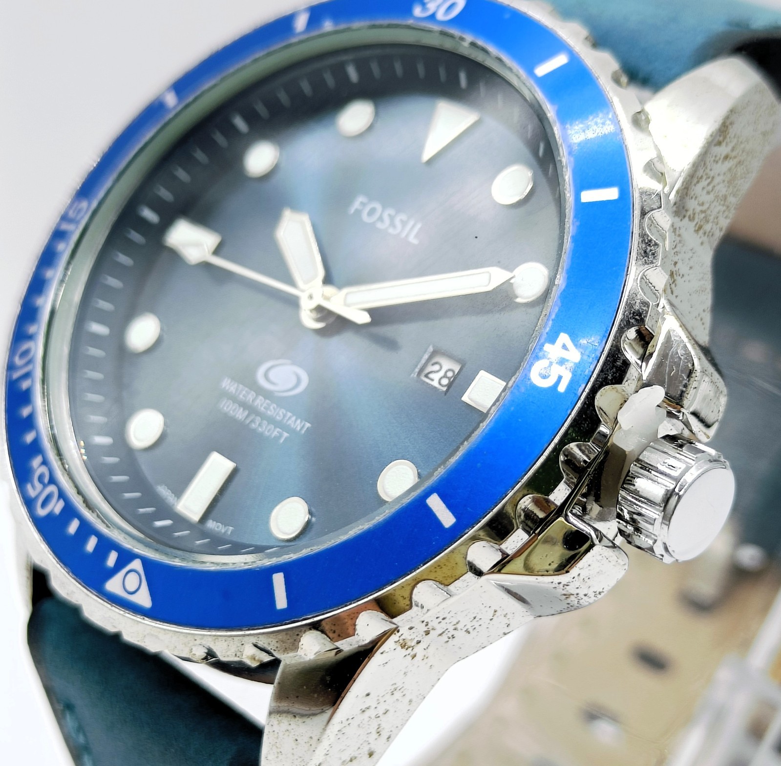 Amazing Fossil Chronograph Date Indicator Blue Dial Men’s Wrist Watch