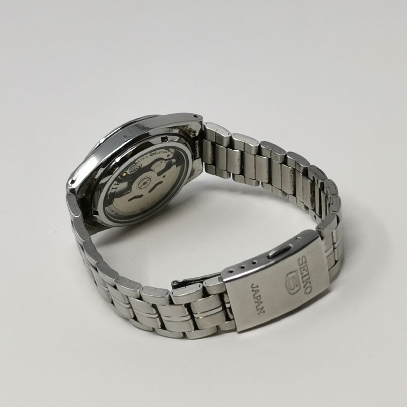 SEIKO 5 automatic 7S26 02C0 white transparent back 21 jewels From Japan