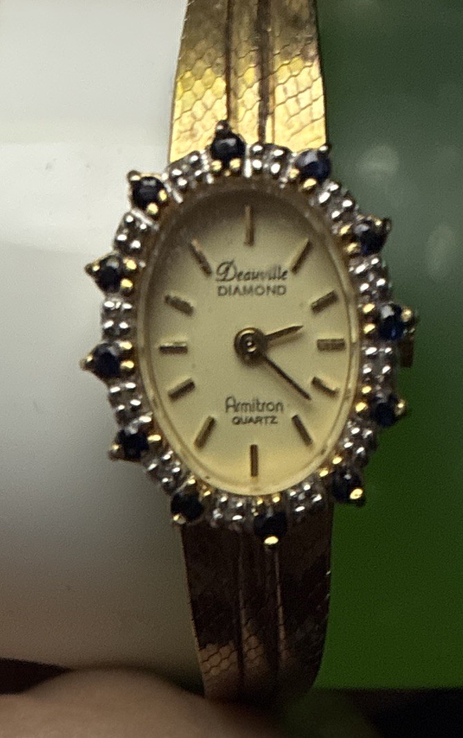 Armitron Deauville Diamond Accent Quartz Oval Gold-Tone Analog Bracelet Watch