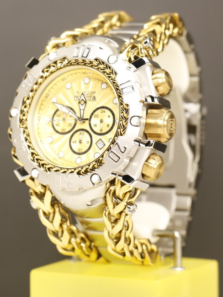Invicta Gladiator Men’s Watch 58.3mm, Gold, Steel 48190, Gold Silver tone