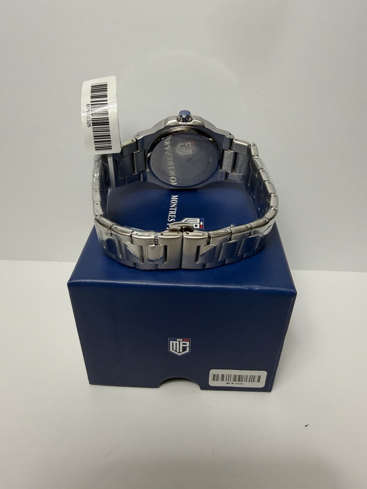 Montres Prestige MPW-0326 Blue Dial Crystal Bezel Steel Watch New