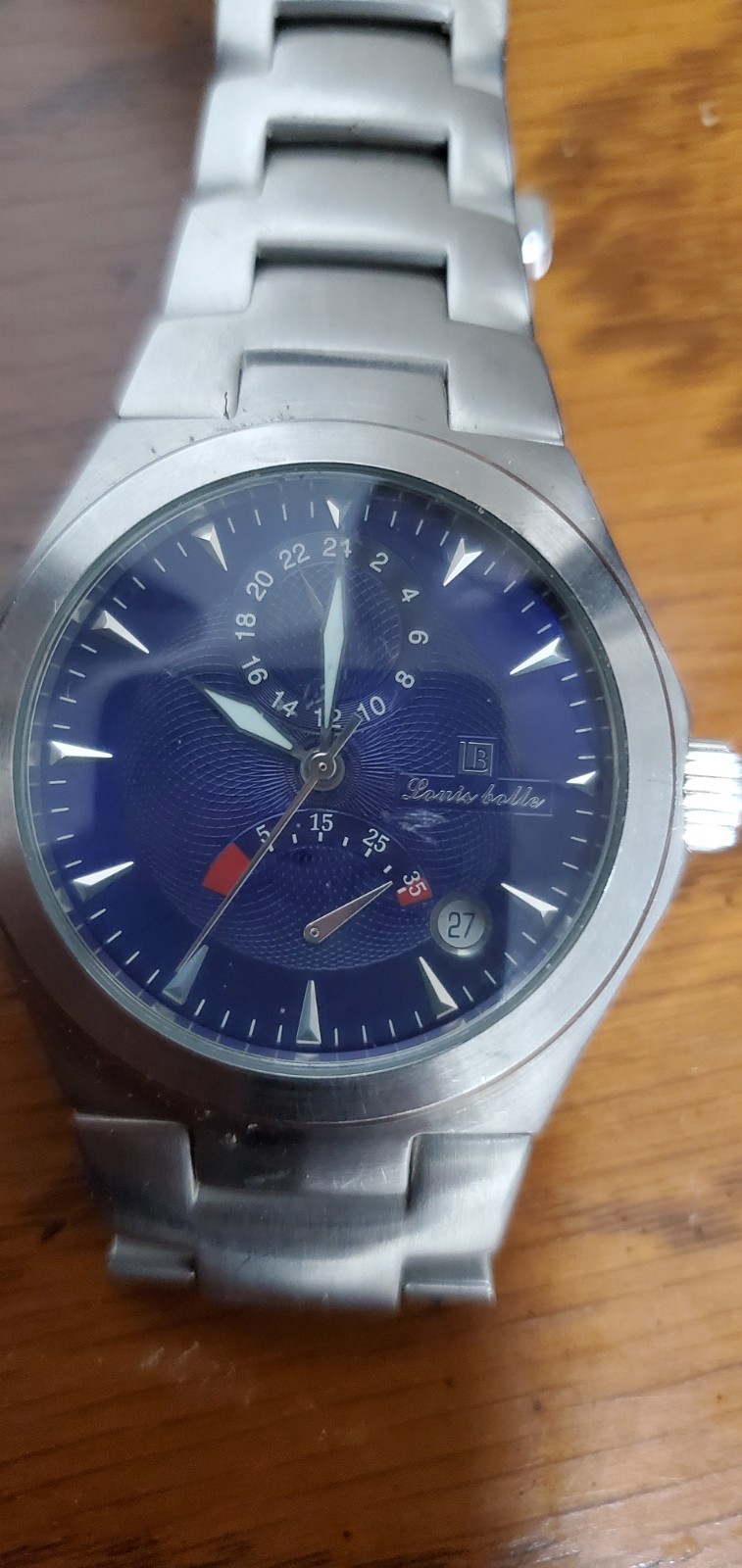 Louis Bolle Automatic Watch 4326-2126 Stainless Blue Water Resistant (30 Meters)