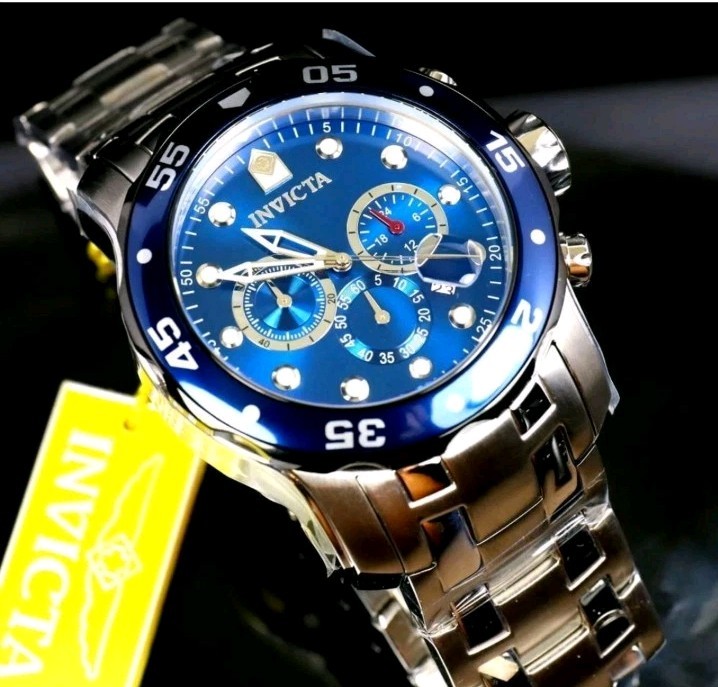 Invicta Pro Diver Scuba Chronograph 48mm Stainless Steel Bracelet Blue Watch New
