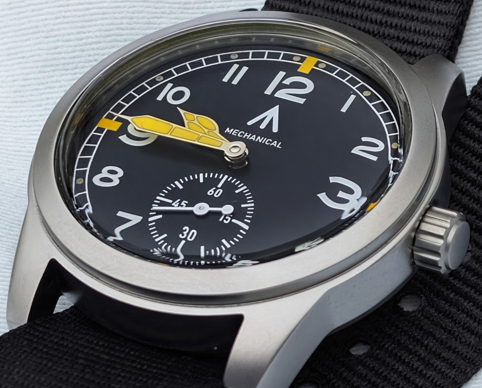 Toujours Pret Mechanical Dirty Dozen Military watch Blasted Stainless steel 39mm