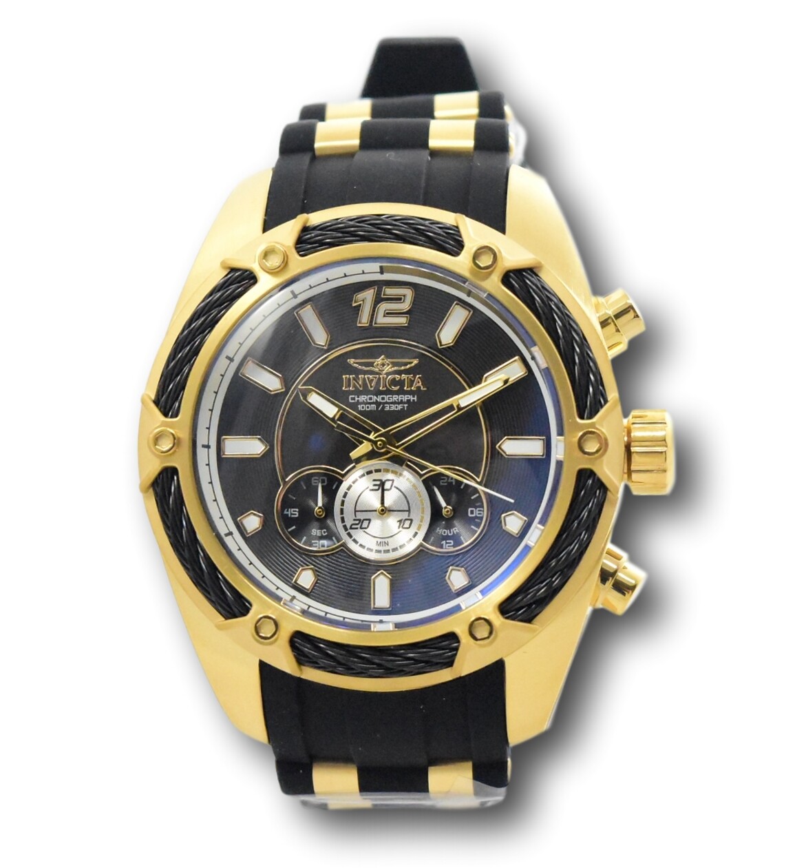 Invicta Bolt Men’s 52mm Black Dial Gold-Tone Miyota Chronograph Movement 31446