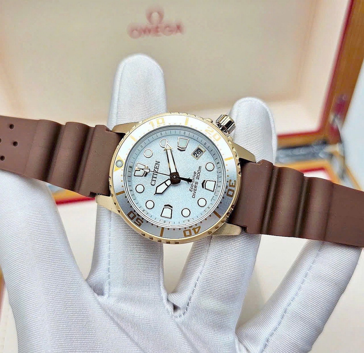 Citizen Eco-Drive Rose Gold Silver Dial Promaster Diver Women’s Watch EO2022-02A