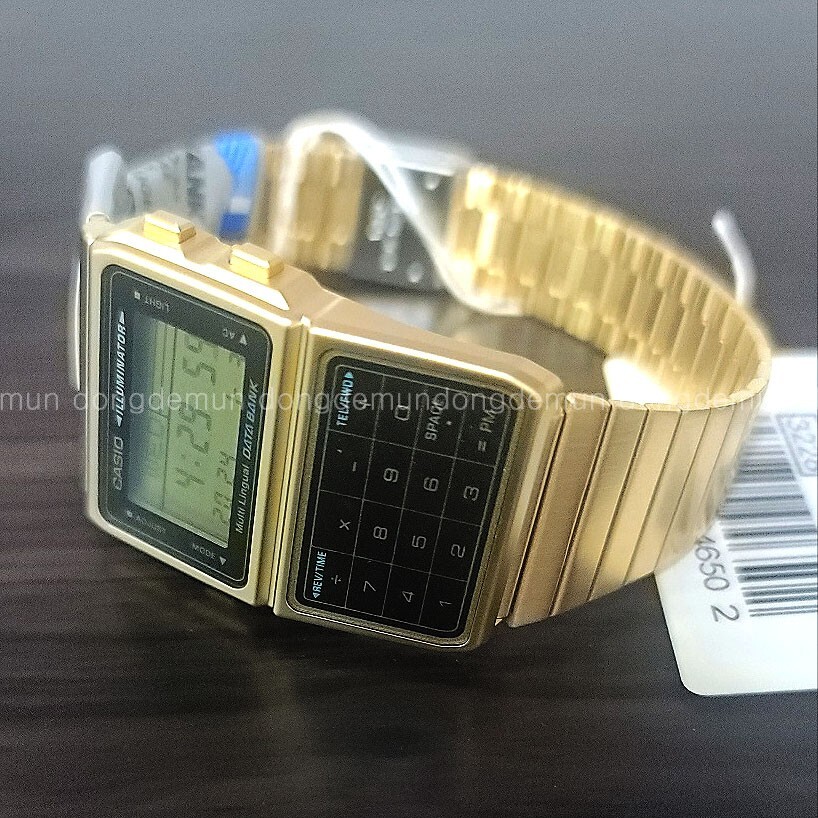 DBC-611G-1DF Unisex Gold Databank Watch Stainless Steel Calculator CASIO