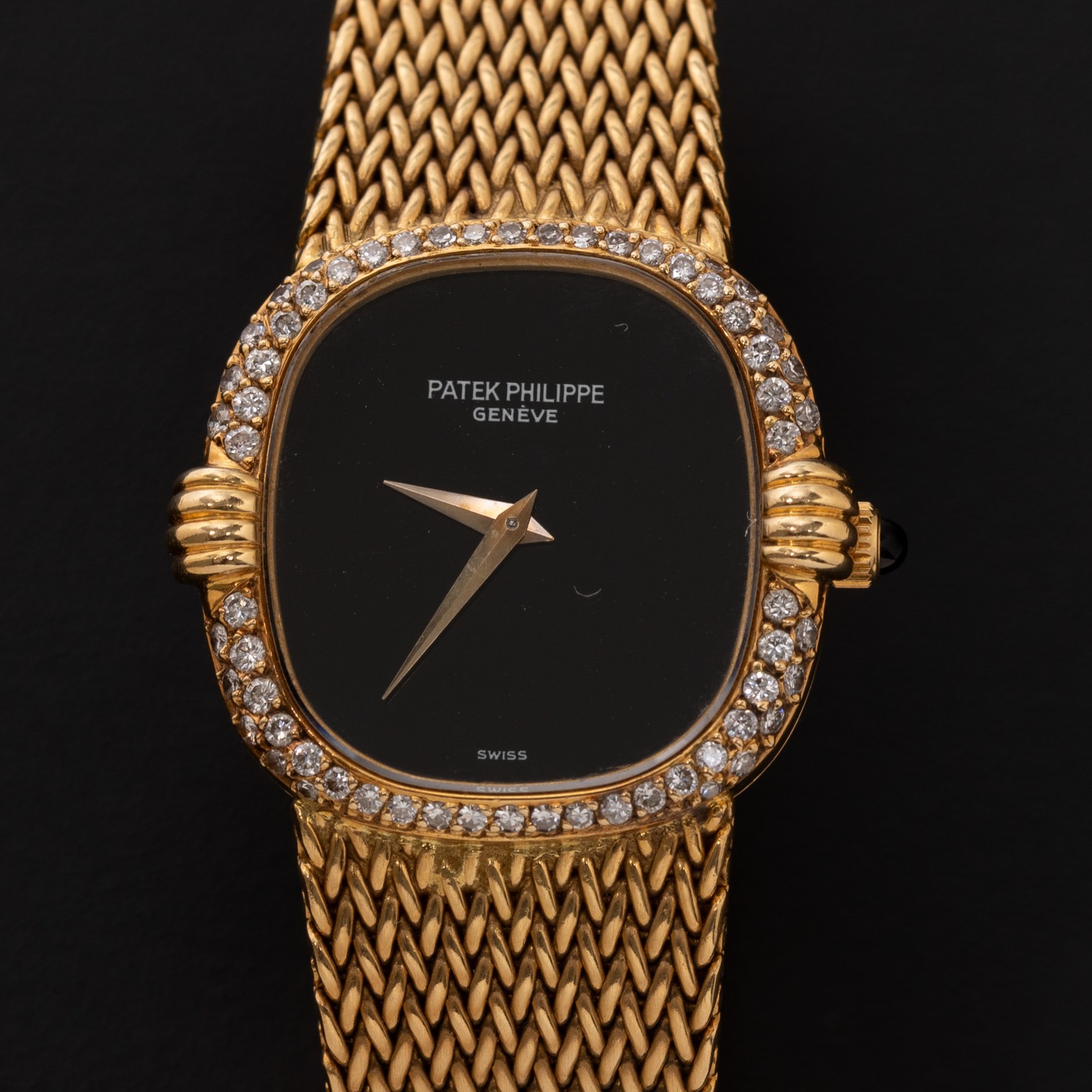 Patek Philippe Golden Ellipse 18K Yellow Gold Watch Onyx Dial