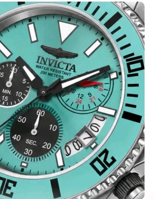 Invicta Pro Diver Mens Watch 44mm Turquoise Steel 51123 MSRP $249 WR 200M