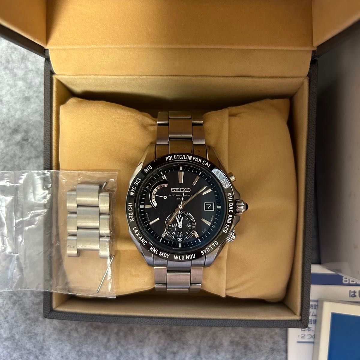 SEIKO Brightz 8B54-0AL0 Radio Solar Titanium Watch