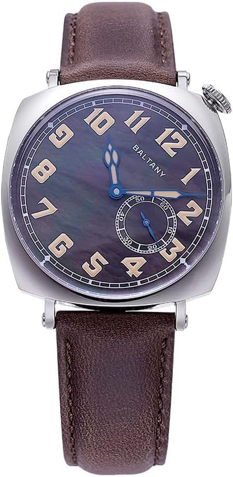S4071 Men’s Square MOP Dial Manual Mechanical Watch with Luminous Hands