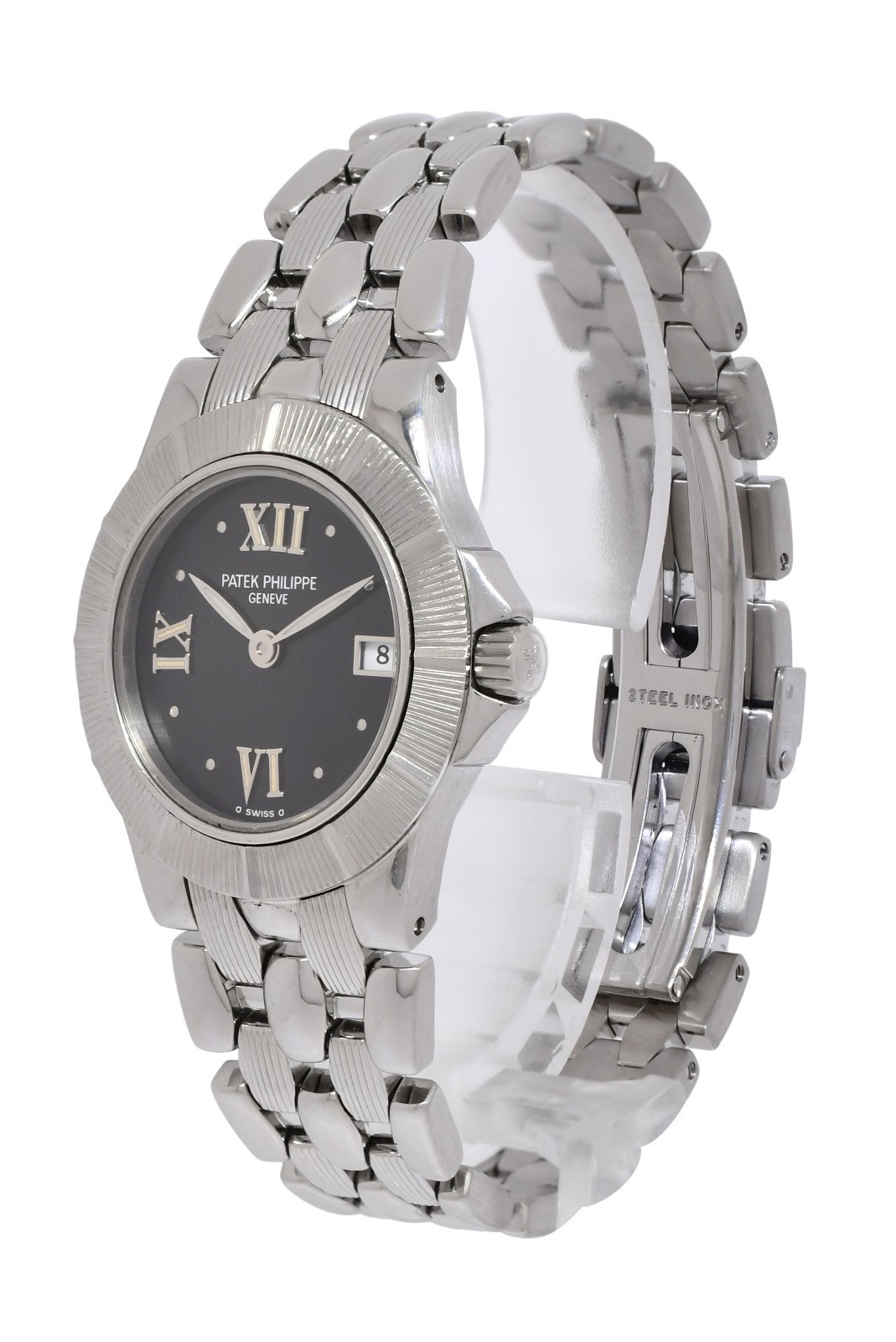 Patek Philippe Neptune 4880 Steel Black Dial Ladies 27mm Quartz Watch 4880/1A