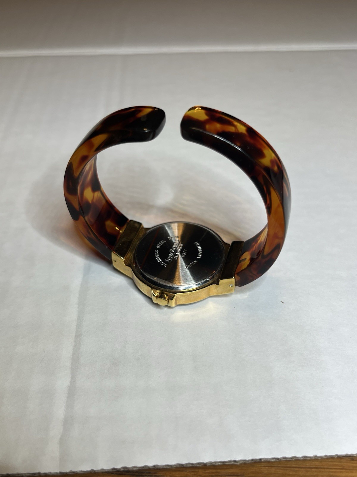 Vintage Joan Rivers Classics Collection Tortoise Shell Brown GoldTone Watch Read