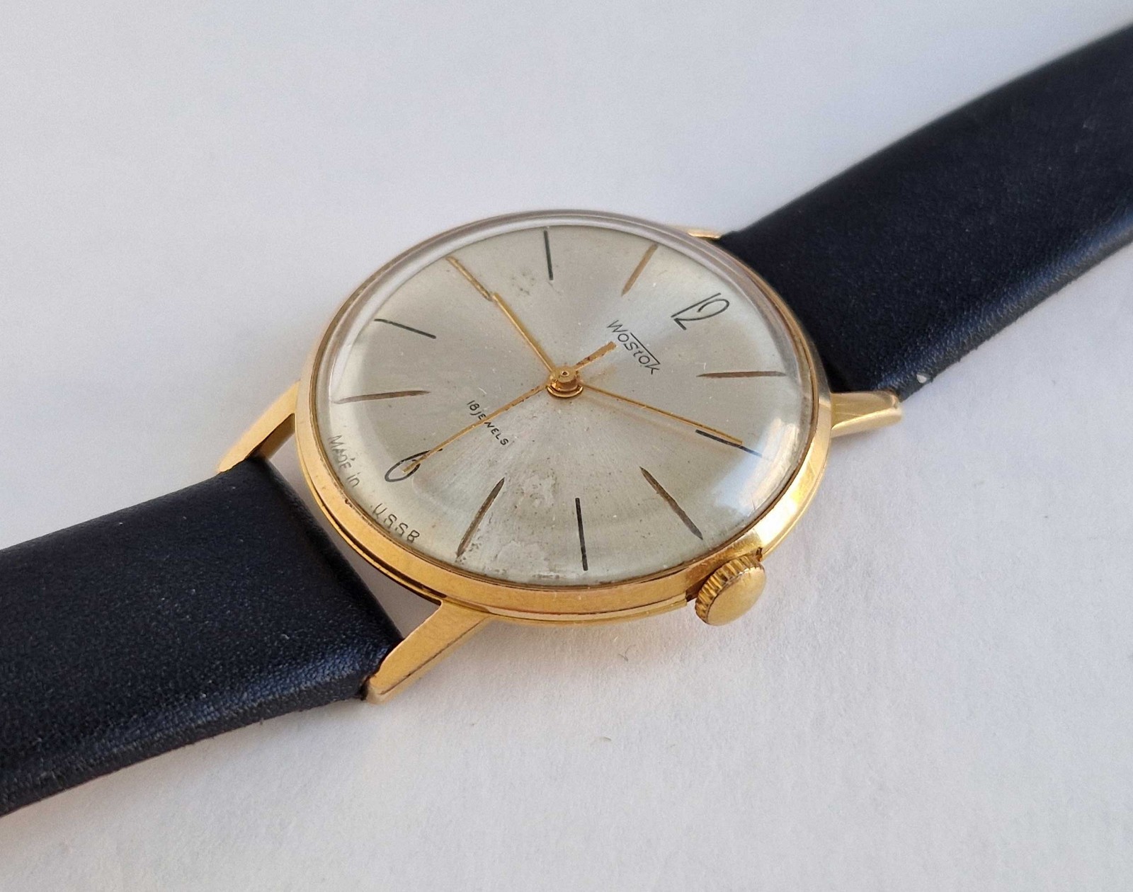 RARE Vintage Soviet mechanical watch Vostok MIR 2209. Gold-Plated 18 Jewels USSR