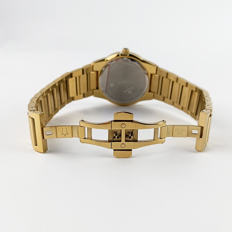 Bulova Men’s Millennia 97A183 Gold/Black Dial New Stainless Quartz Watch 41mm