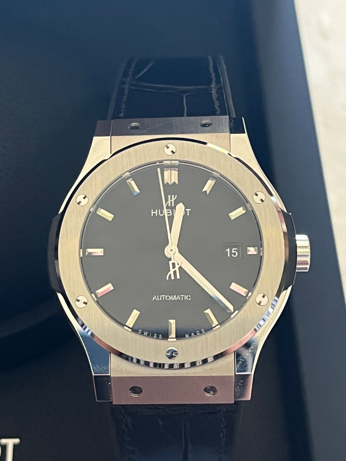 Hublot Classic Fusion 42mm Automatic Black Dial Steel Men’s Watch – Box Only