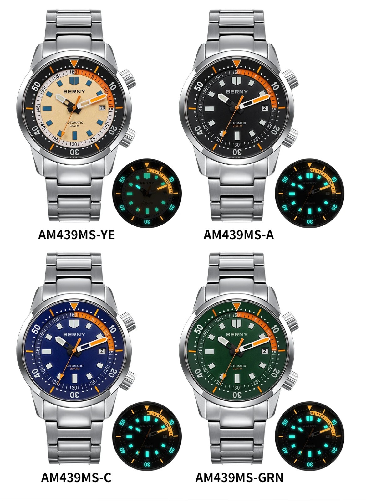 Hight Quality Diver Men’s Automatic Mechanical Luminous 20ATM Sapphire Watch