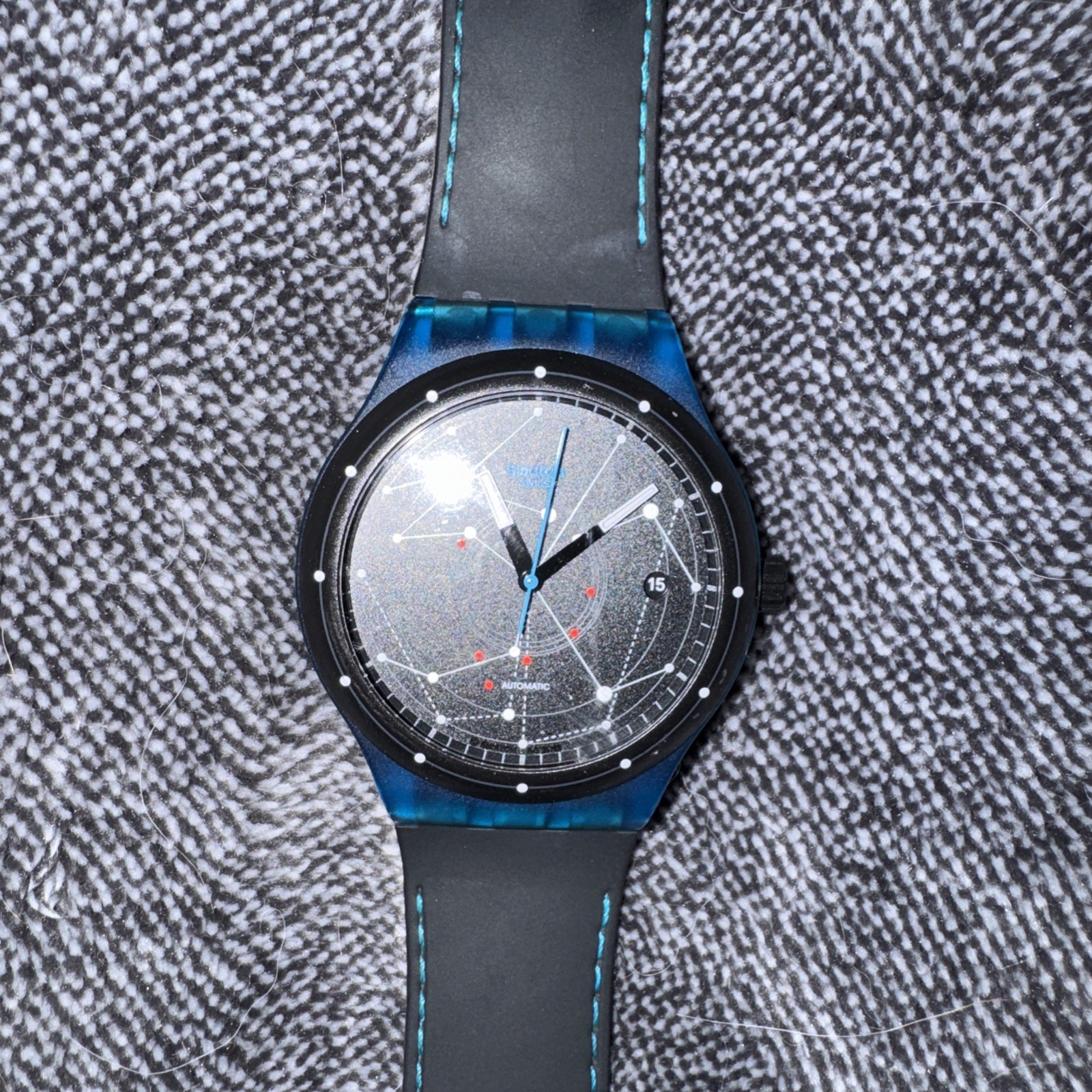 Swatch Sistem51 SUTS401 42mm Black/Blue Automatic Doesn’t Run Properly