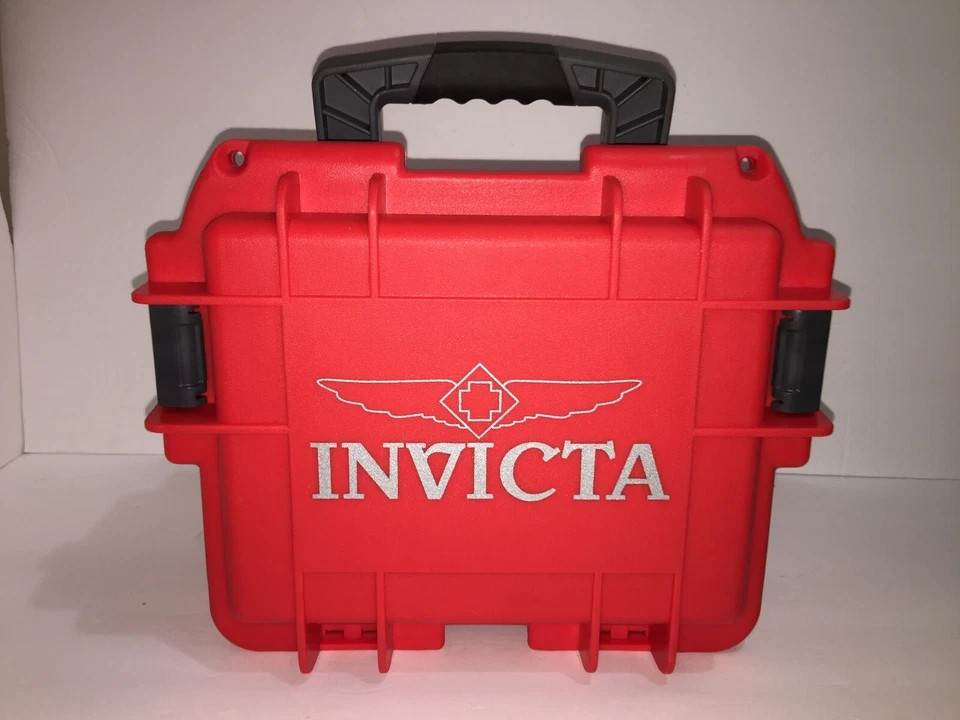 INVICTA LARGE Wristwatch CRATE Emergency Storage Protec RED Black Grey 12x10x6″