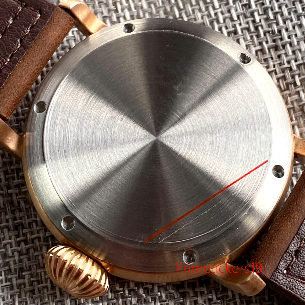 Tandorio 46.5mm Real CUSN8 Big Bronze Automatic Men Watch Sapphire NH35A PT5000
