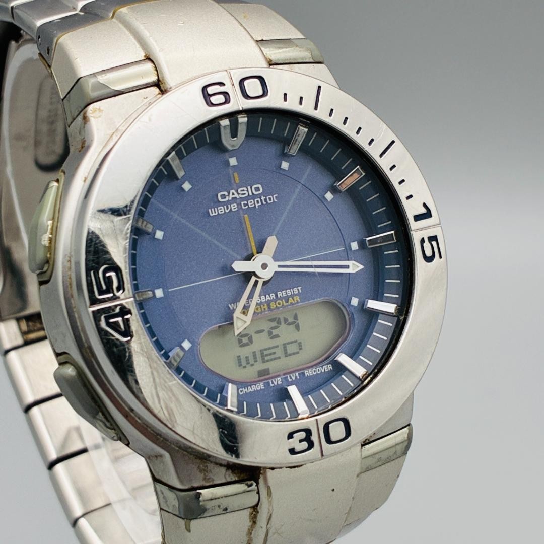 [Working Condition] Casio Wave Ceptor WVA-310Q Radio-Controlled Solar Watch, Blu
