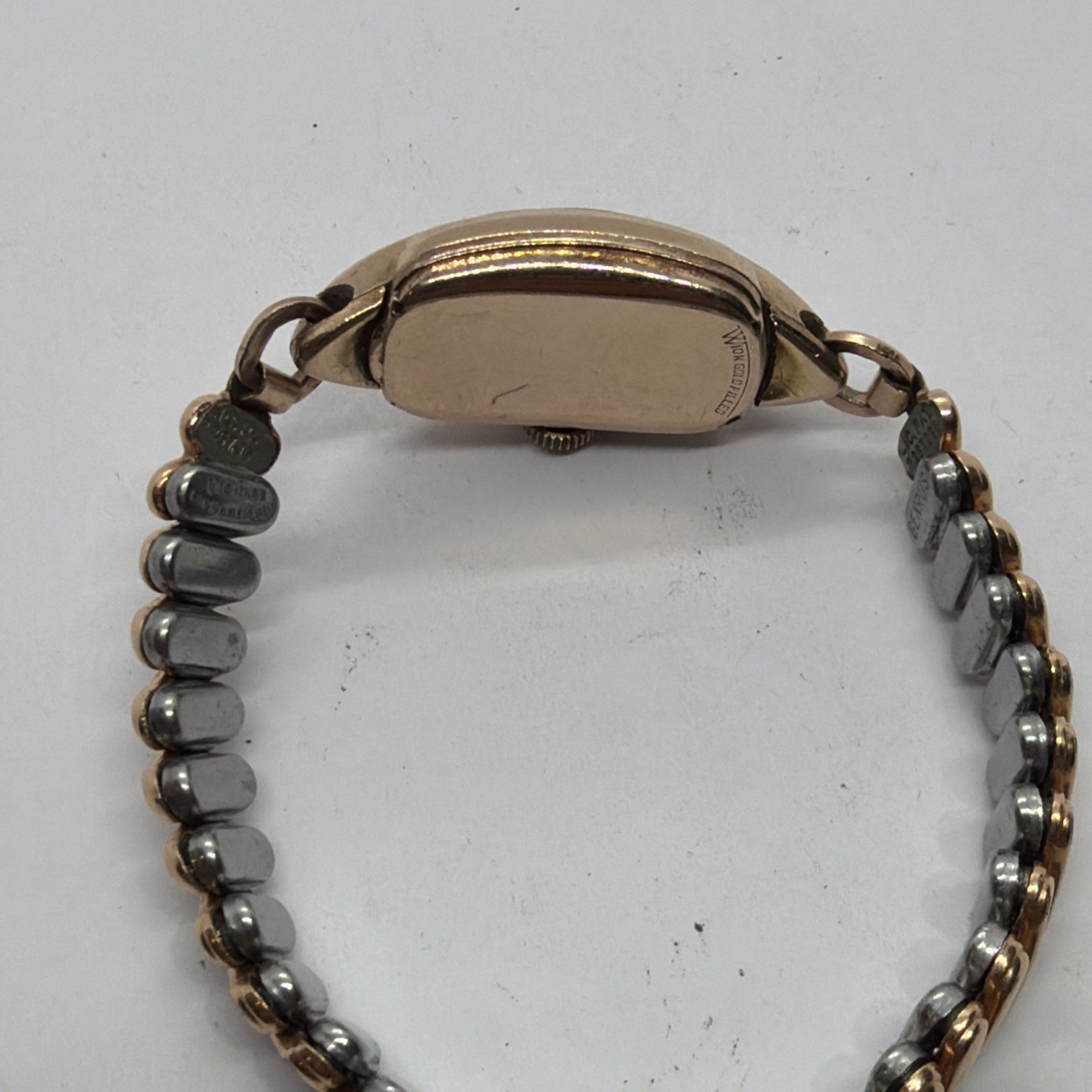 Vintage Gruen Precision Curvex Rose Gold Filled Ladies Wrist Watch In Box Runs￼