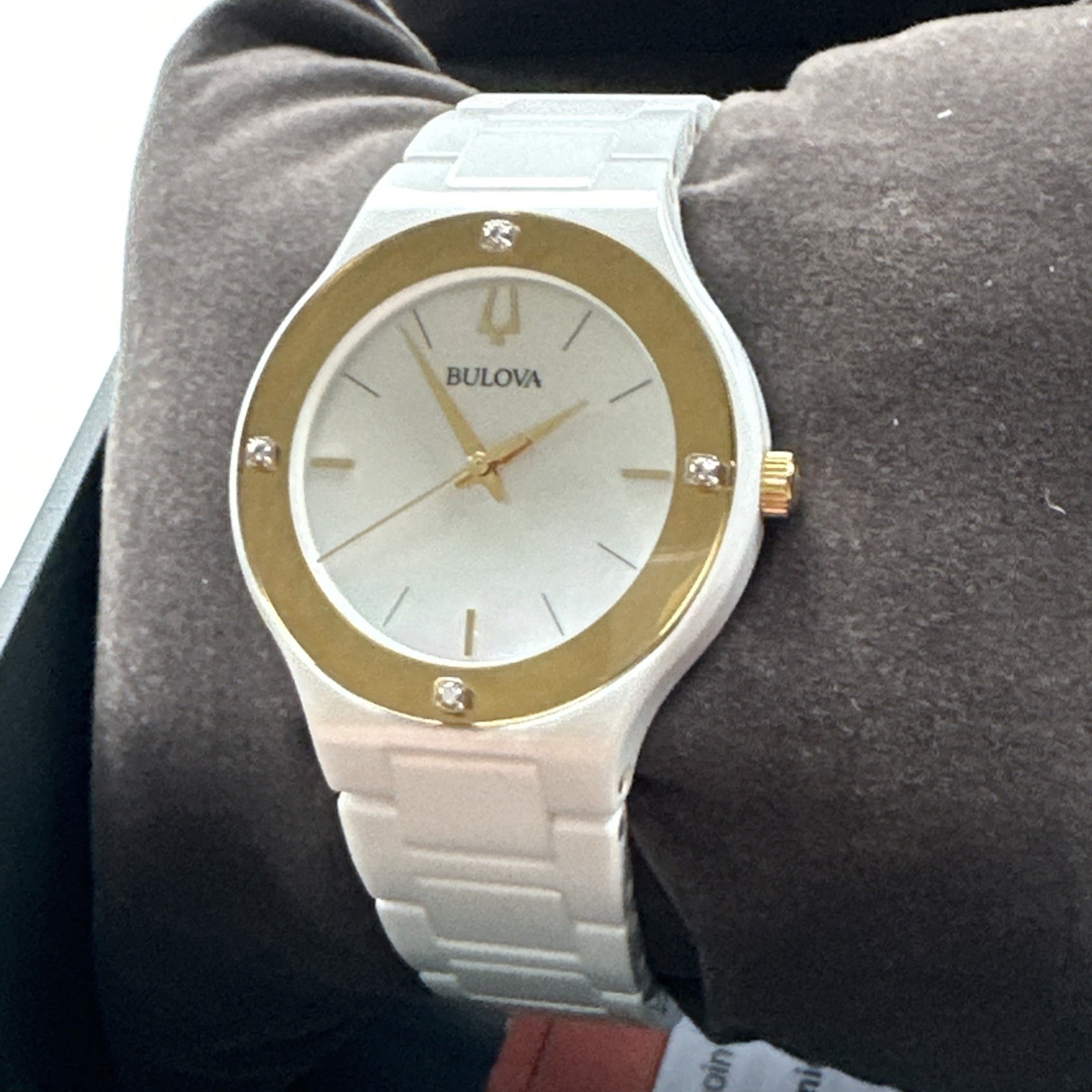 Bulova Millennia Women’s Quartz Diamond Accent White 34.5MM Watch 98R292