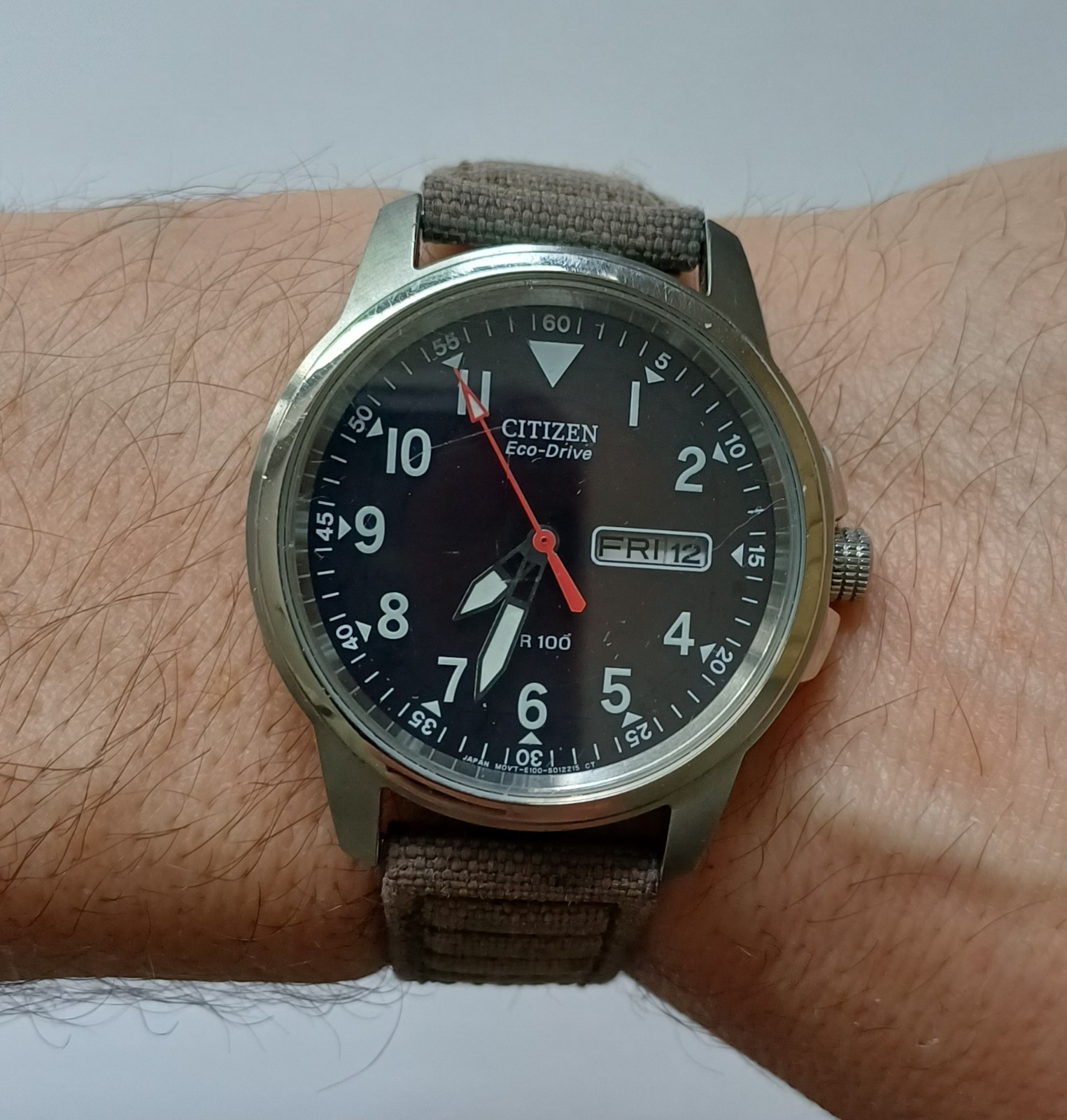 Citizen Men’s Eco-Drive Military Style Day/Date Quartz Watch BM8180-03E, 37 mm
