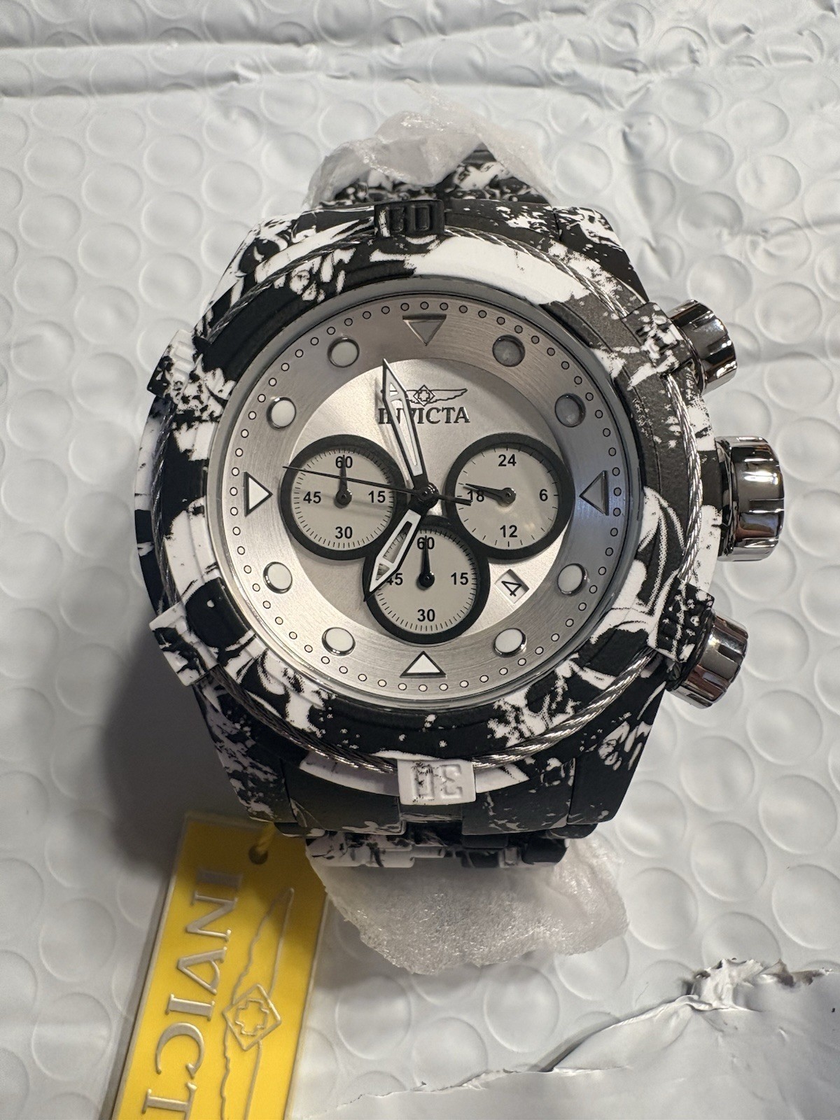 Invicta Bolt Watch Mens 53mm Aqua Plating 49139 New Black White