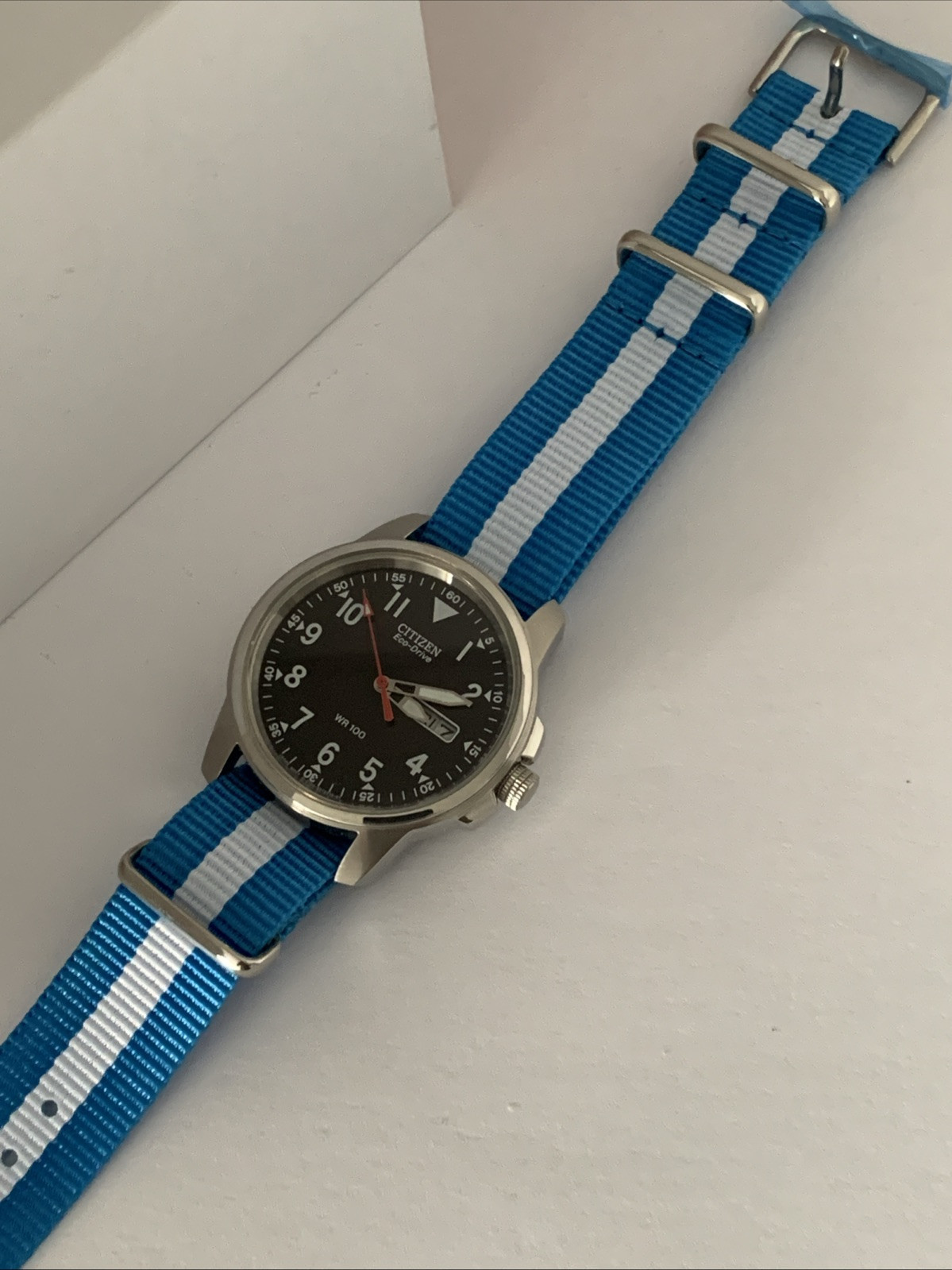 Citizen Men’s Eco-Drive Day & Date Military Style Canvas Strap WatchBM8180-03E