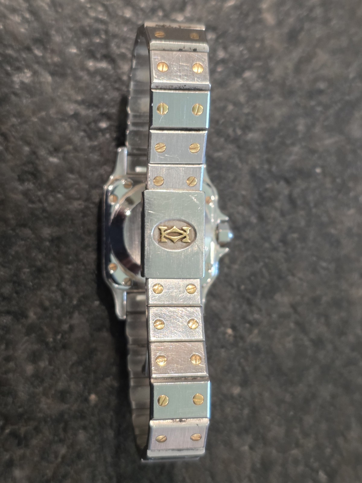 Ladies Cartier Santos Two-Tone Square Quartz Date Watch w/ Box & Booklets