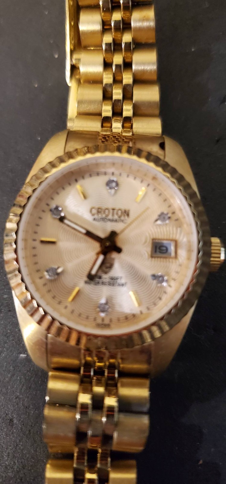 CROTON Japan Automatic Ladies Watch SATM 165ft H20 Resistant Stainless Steel