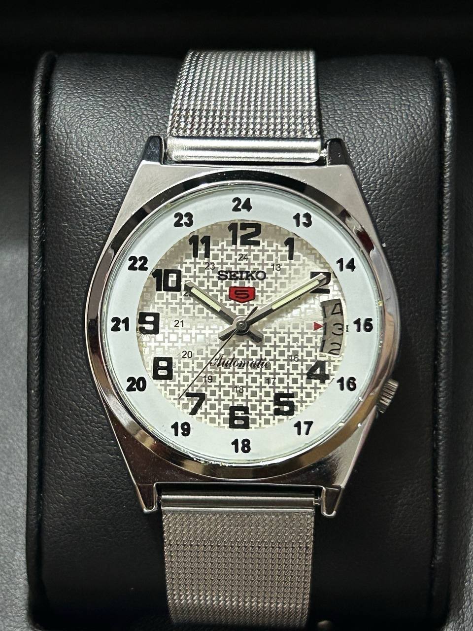 Vintage Refurbished Seiko Automatic Silver Dial D/D Men Wrist Watch 36MM