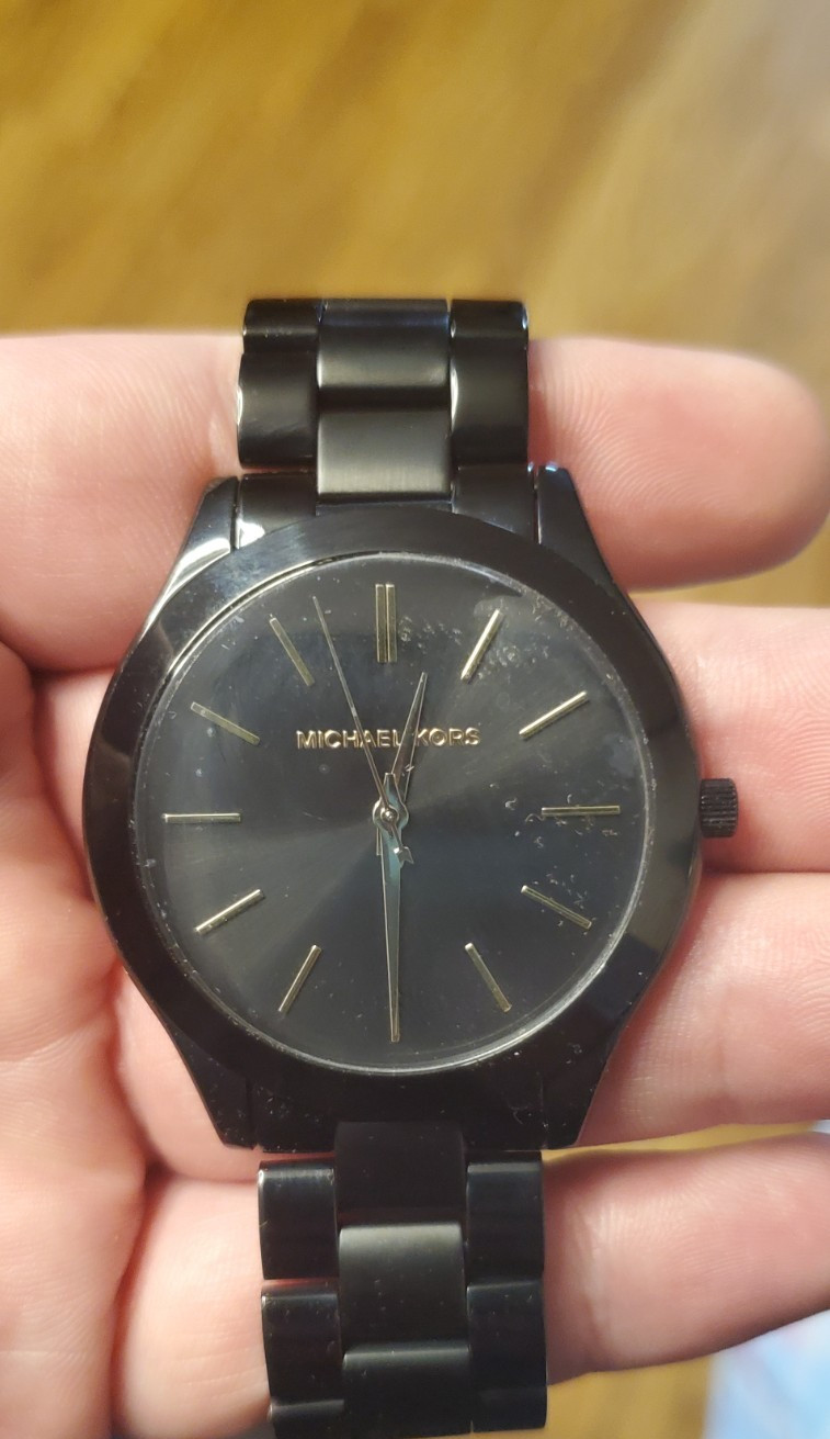 Michael Kors Slim Runway Black Dial Unisex Watch MK3221