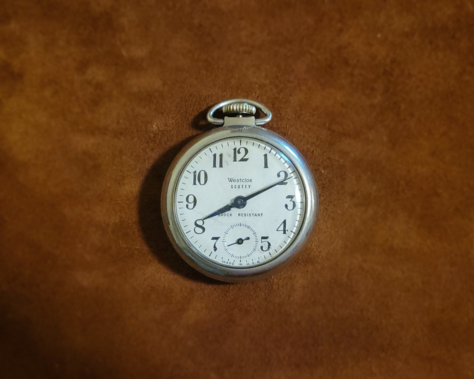 Vintage WESTCLOX Scotty Pocket Watch Running See Video USA Made