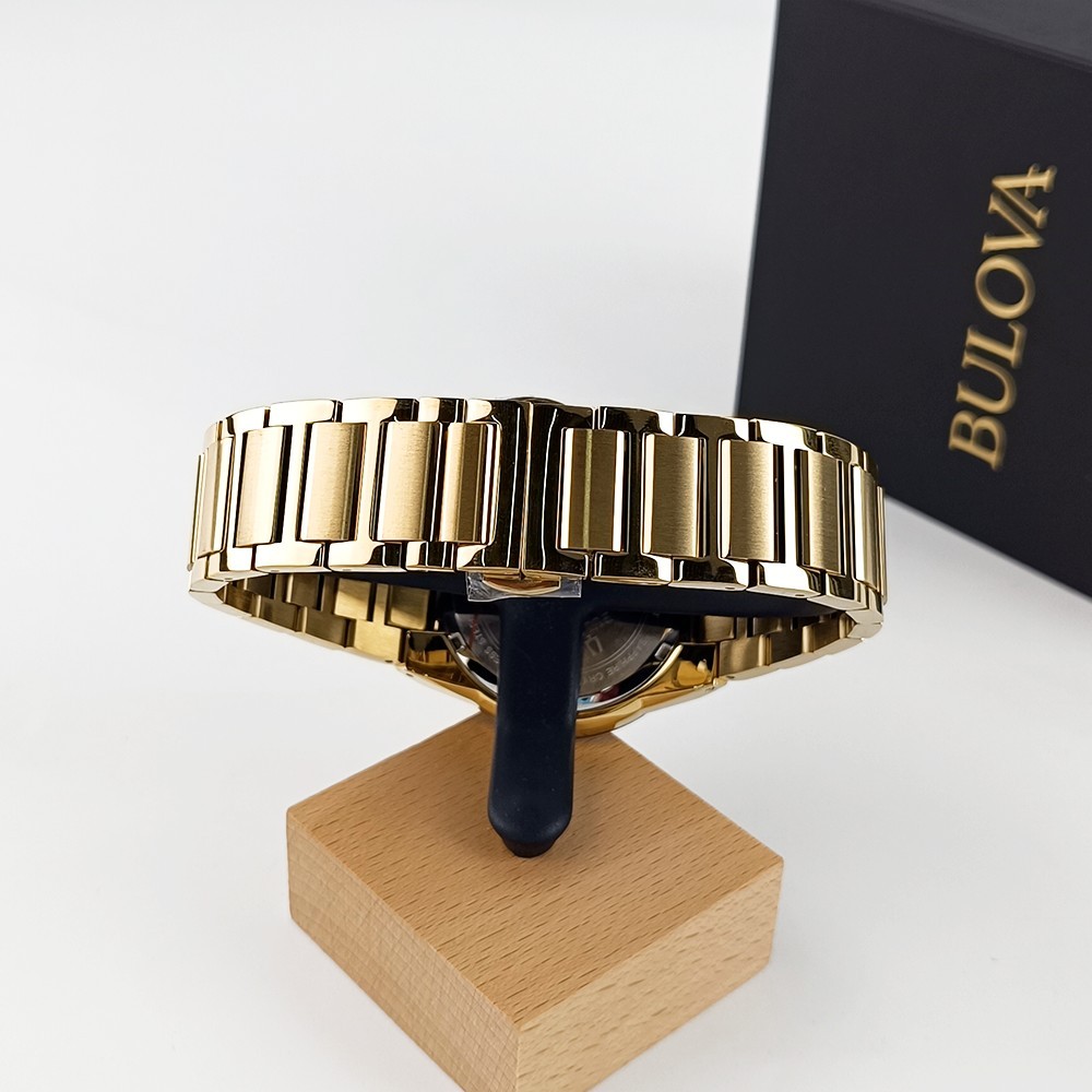 Bulova Men’s Millennia 97A183 Gold/Black Dial New Stainless Quartz Watch 41mm
