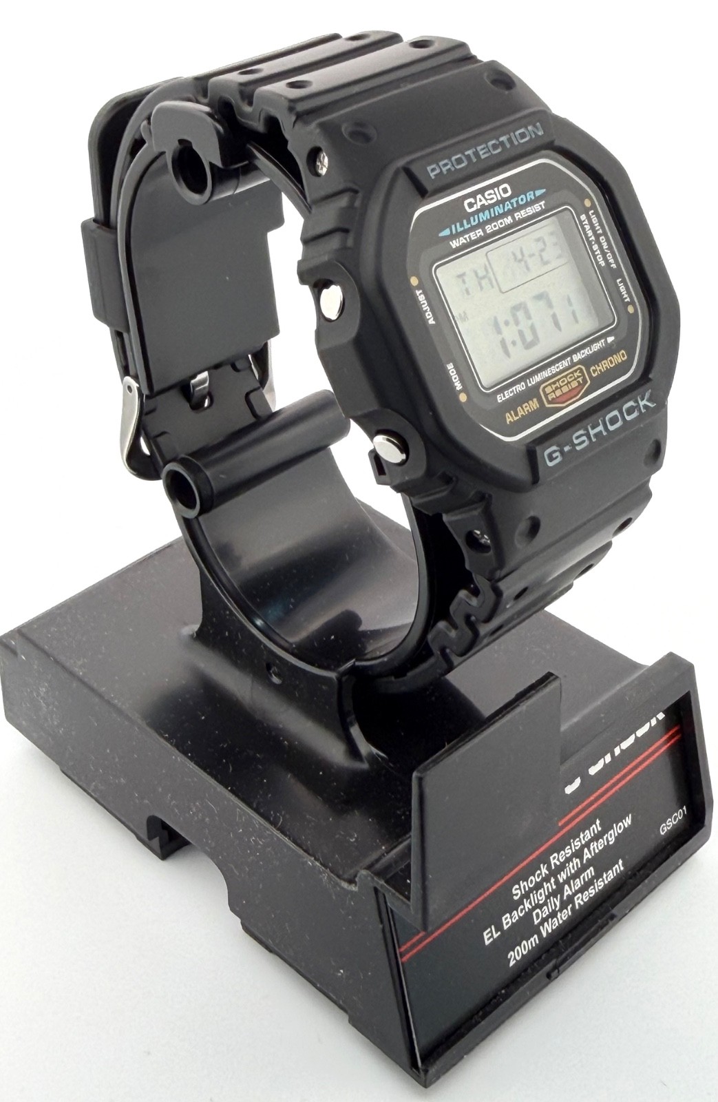 Casio DW5600E-1V, G-Shock 200 Meter Watch, Chronograph, Illuminator, Alarm, NEW