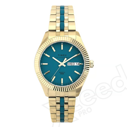 Timex Waterbury Legacy Women’s Analogue Watch TW2U82600VQ Aqua Teal Gold – NWT