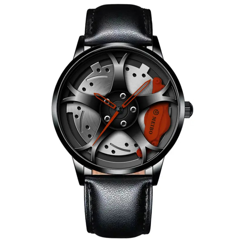 Fashion Sport Watch Car Wheel Rim Stainless Steel Waterproof Wrist Watches Men Z