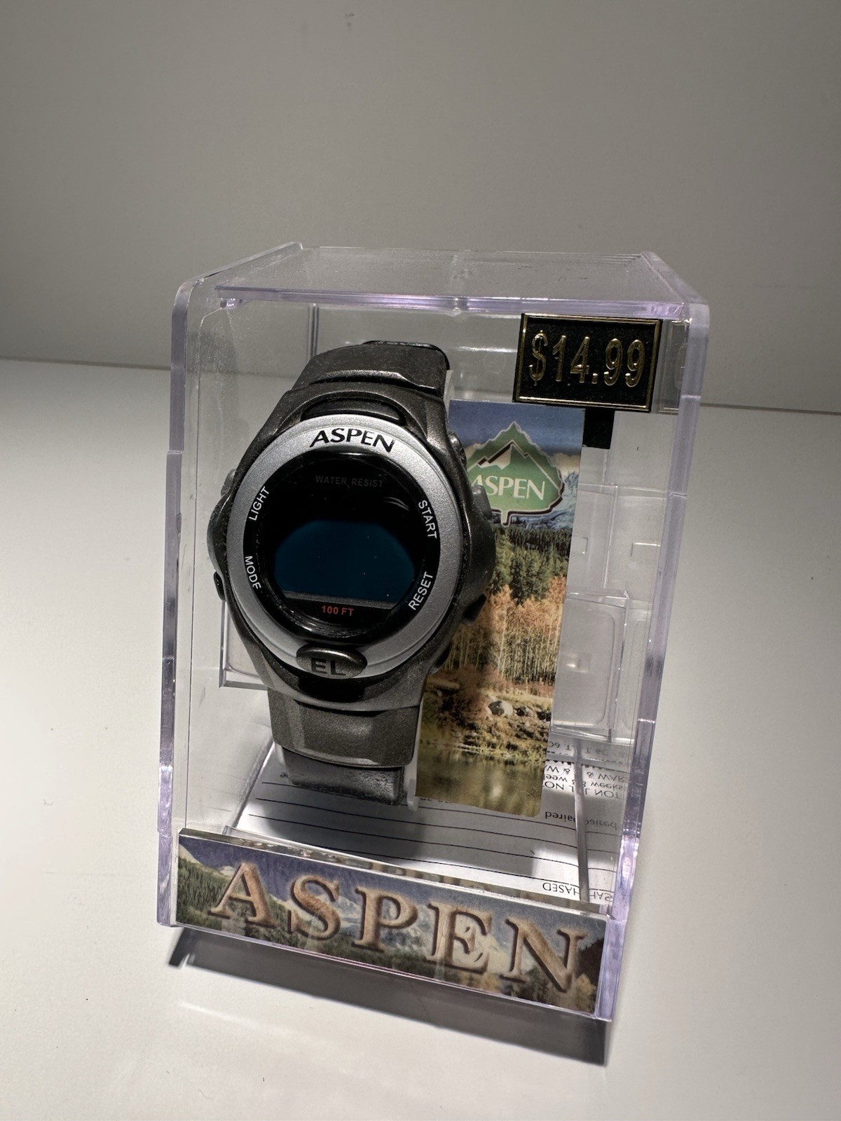 ASPEN digital watch P-jabei, 42mm, 8″ strap, Black,