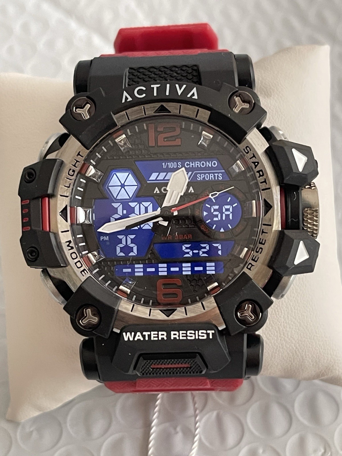 Activa X Invicta Analog & Digital Men’s Watch – 49mm. Red & Black NEW