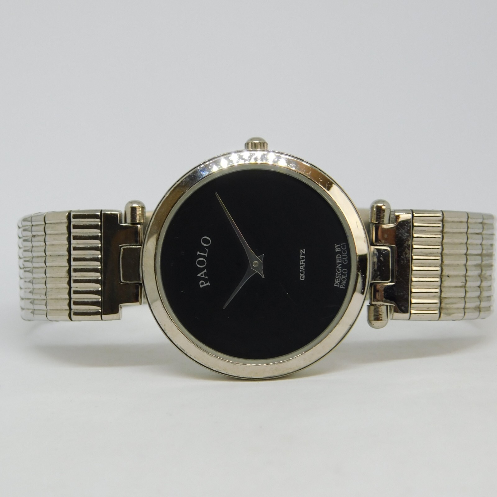 PAOLO GUCCI 495WB Silver Tone Quartz Analog Women’s Watch Sz. 7 3/4″ New Battery