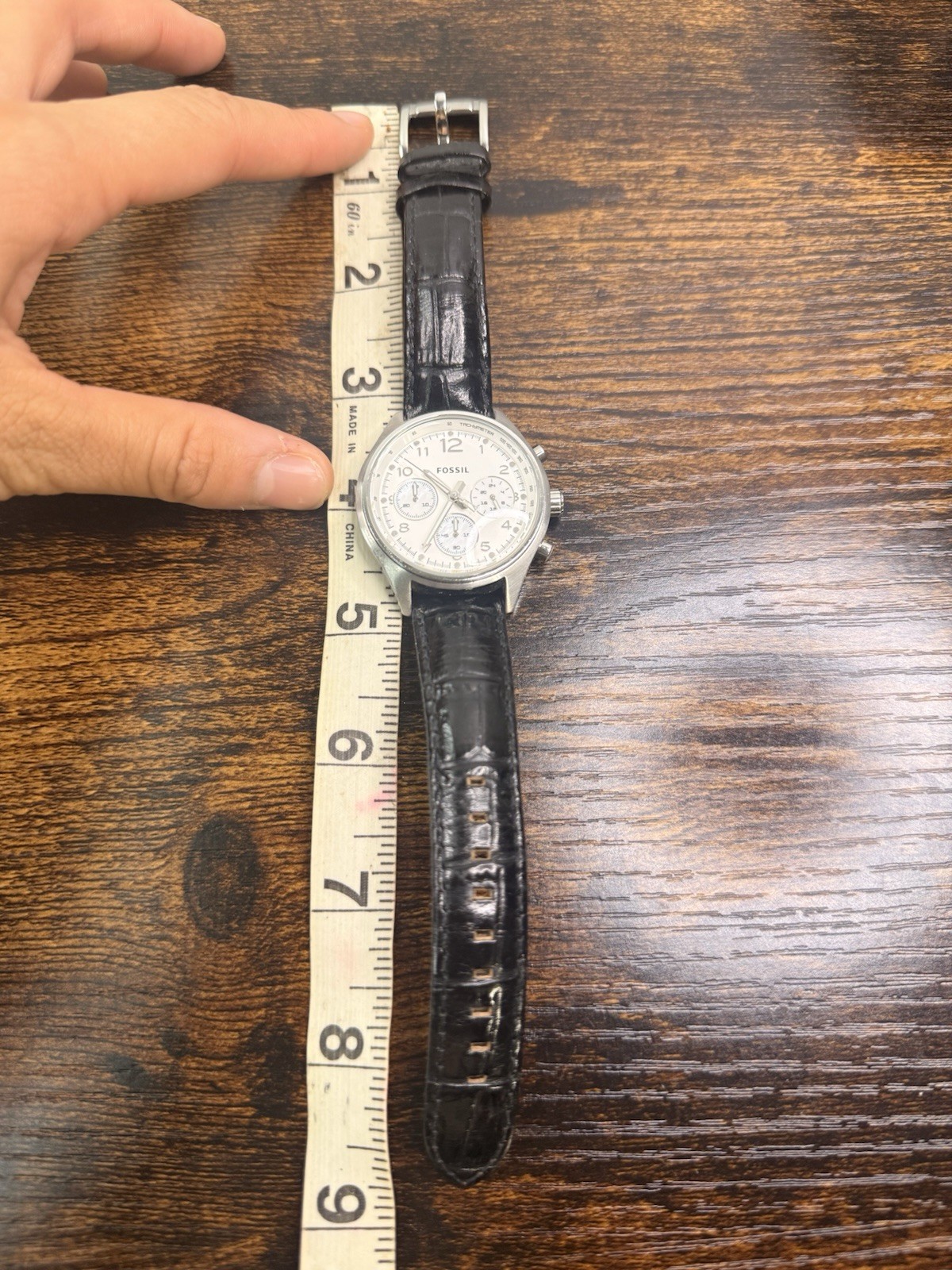 Fossil CH2823 Chronograph Men’s Watch White Dial Black Leather 38mm Working