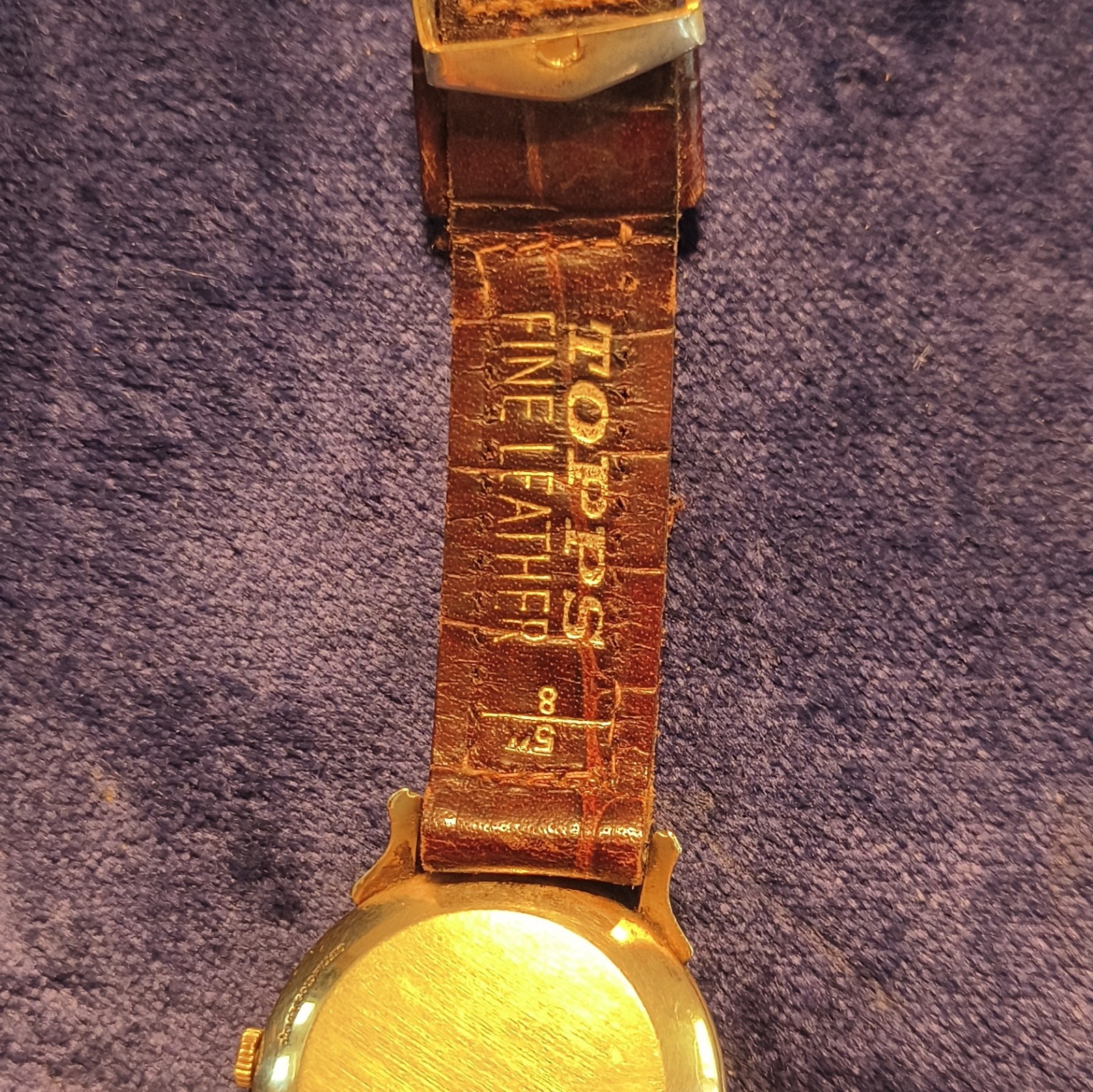 OMEGA Automatic Swiss Made Small Seconds Gold Case Silver Dial Brown Leather