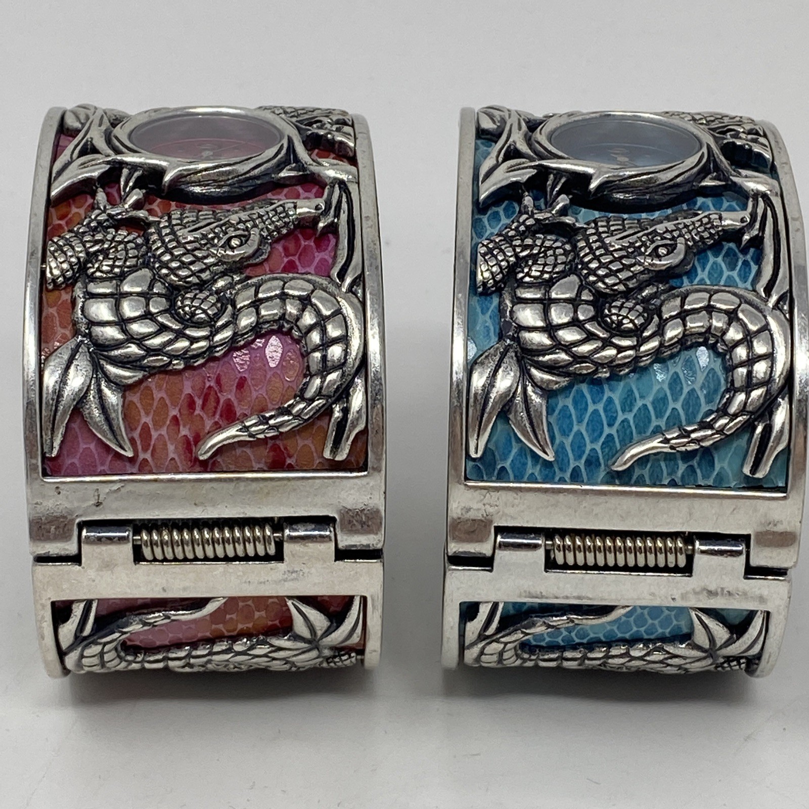 Chi By Falchi Hinged Bracelet Garden Watch B8119 Pink And Blue Not Of 2